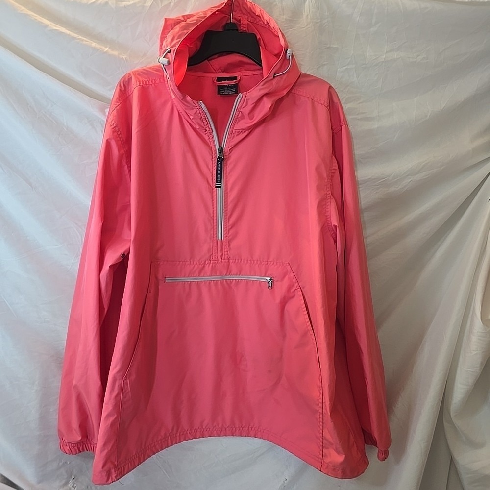 Charles River Apparel Anorak Pullover Jacket Wind/water Resistant Pink Sz XXL‎